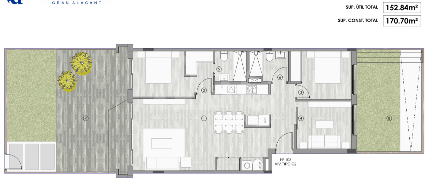 3 Schlafzimmer Appartement in Gran Alacant - GD48237 - 1