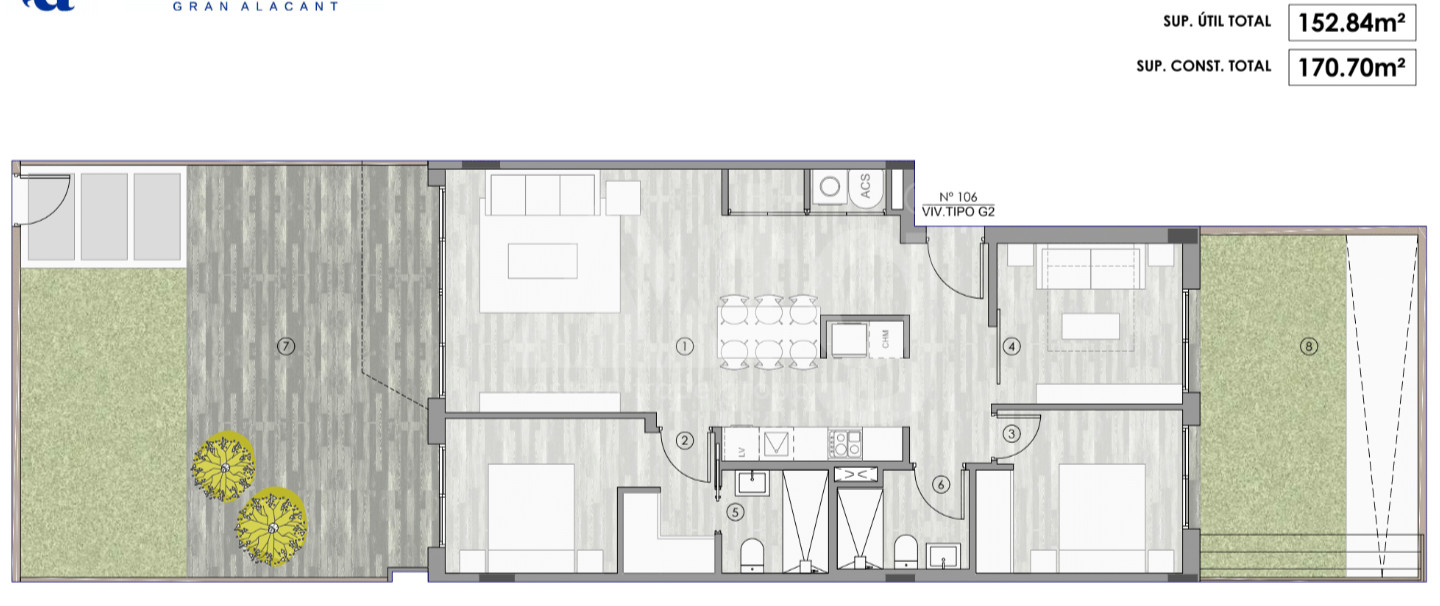 Apartamento de 3 habitaciones en Gran Alacant - GD48238 - 1