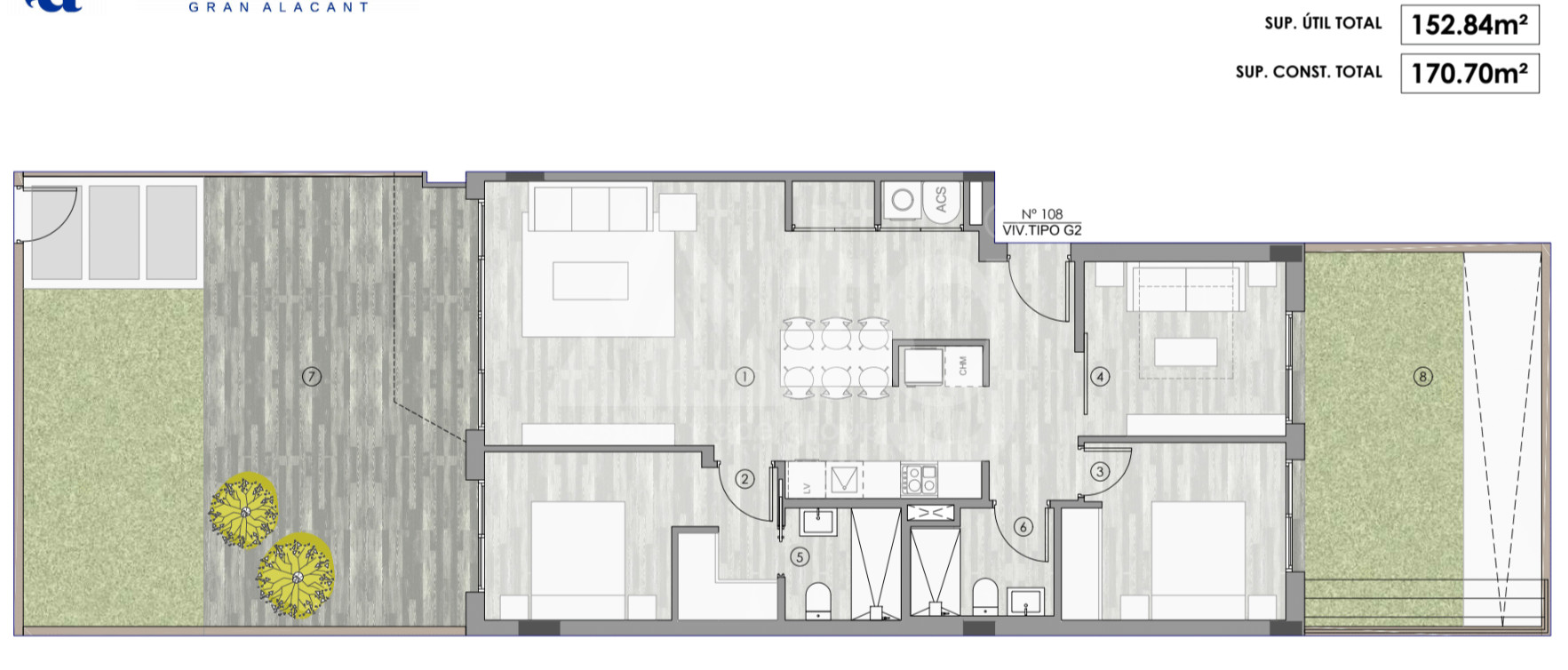 Apartamento de 3 habitaciones en Gran Alacant - GD48240 - 1