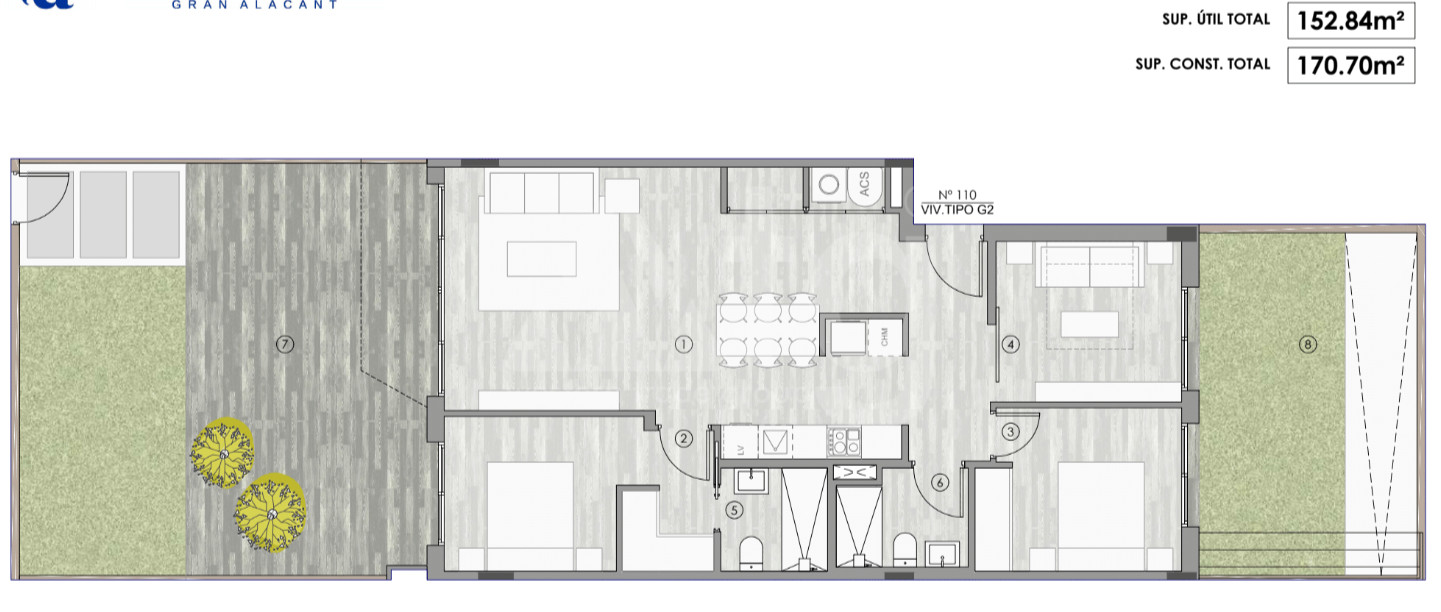 Apartamento de 3 habitaciones en Gran Alacant - GD48242 - 1