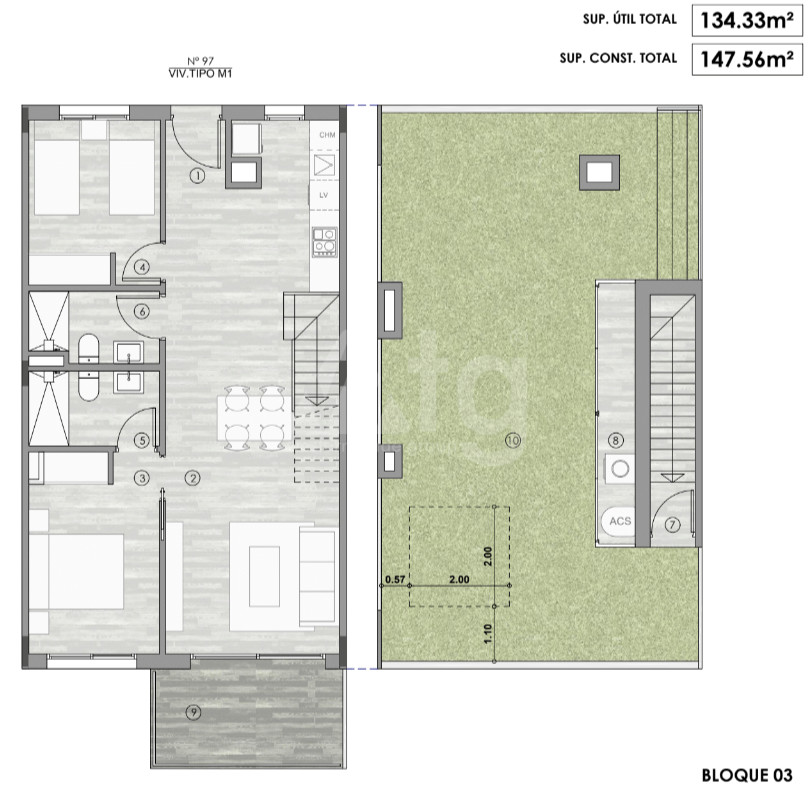 Penthouse de 2 chambres à Gran Alacant - GD48251 - 1