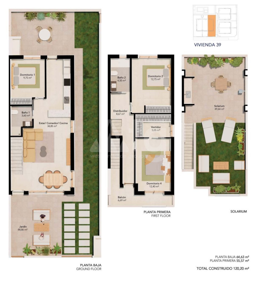 Adosado de 3 habitaciones en Pilar de la Horadada - CC48263 - 1