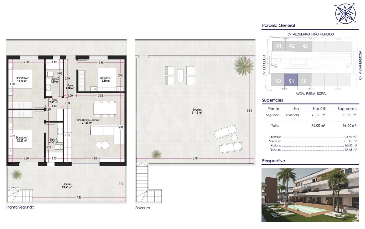 2 Schlafzimmer Penthouse-Wohnung in Pilar de la Horadada - AVC48306 - 1