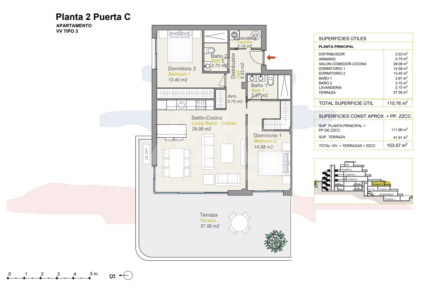 Appartement de 2 chambres à Finestrat - CAM49515 - 1
