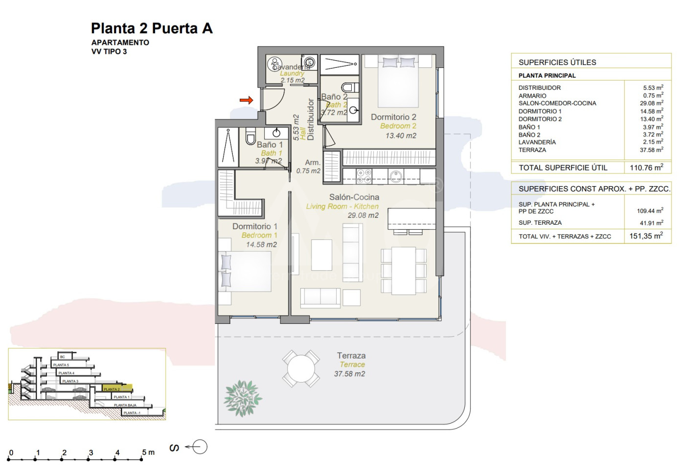 Apartamento de 2 habitaciones en Finestrat - CAM49533 - 1