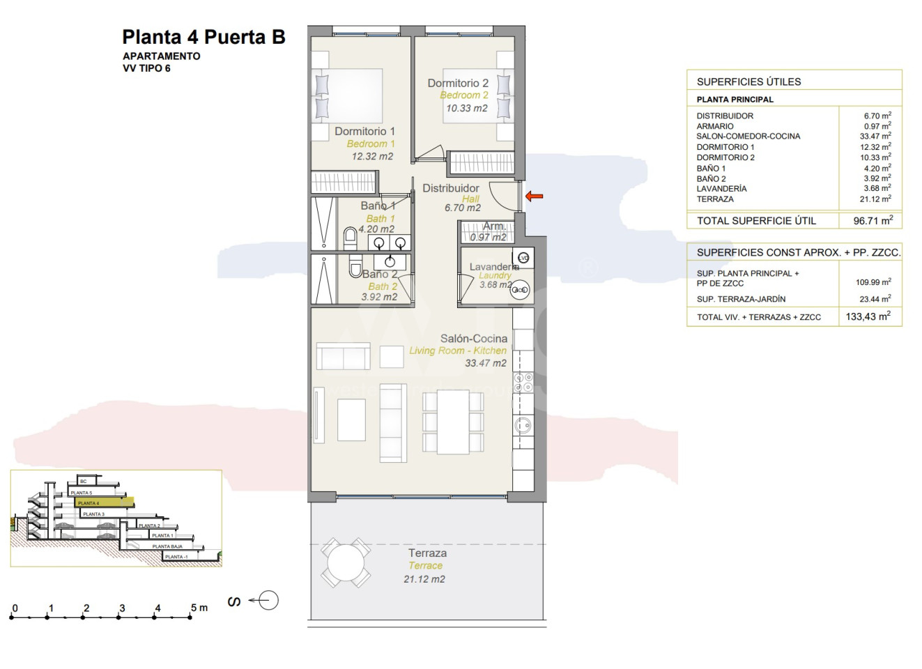 Appartement de 2 chambres à Finestrat - CAM49540 - 1
