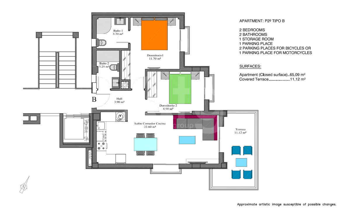 2 Schlafzimmer Appartement in Villamartin - GB50621 - 1