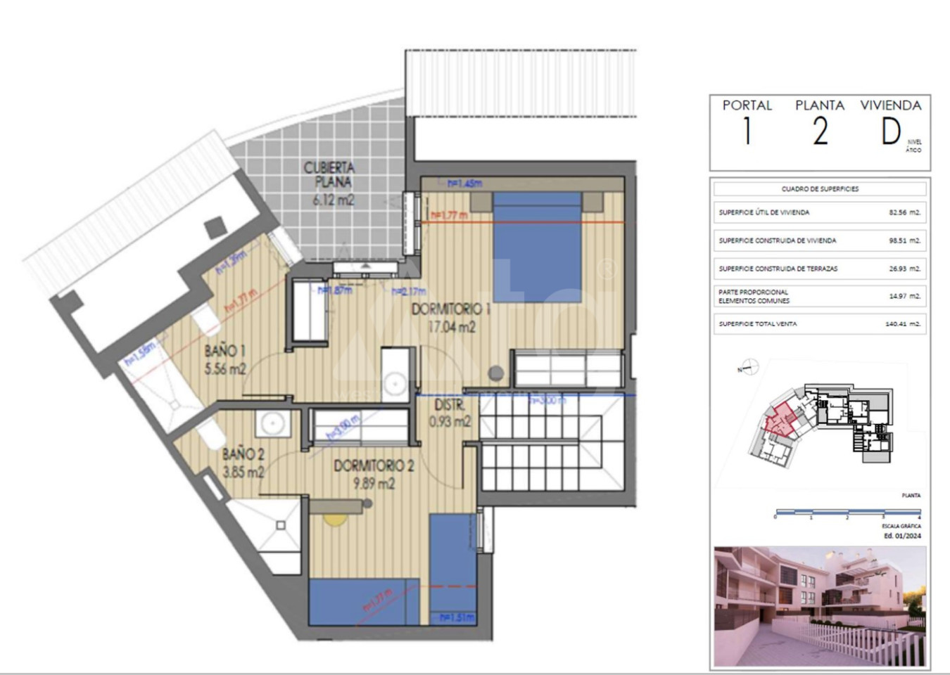 2 Schlafzimmer Penthouse-Wohnung in Xàbia - OC51441 - 2