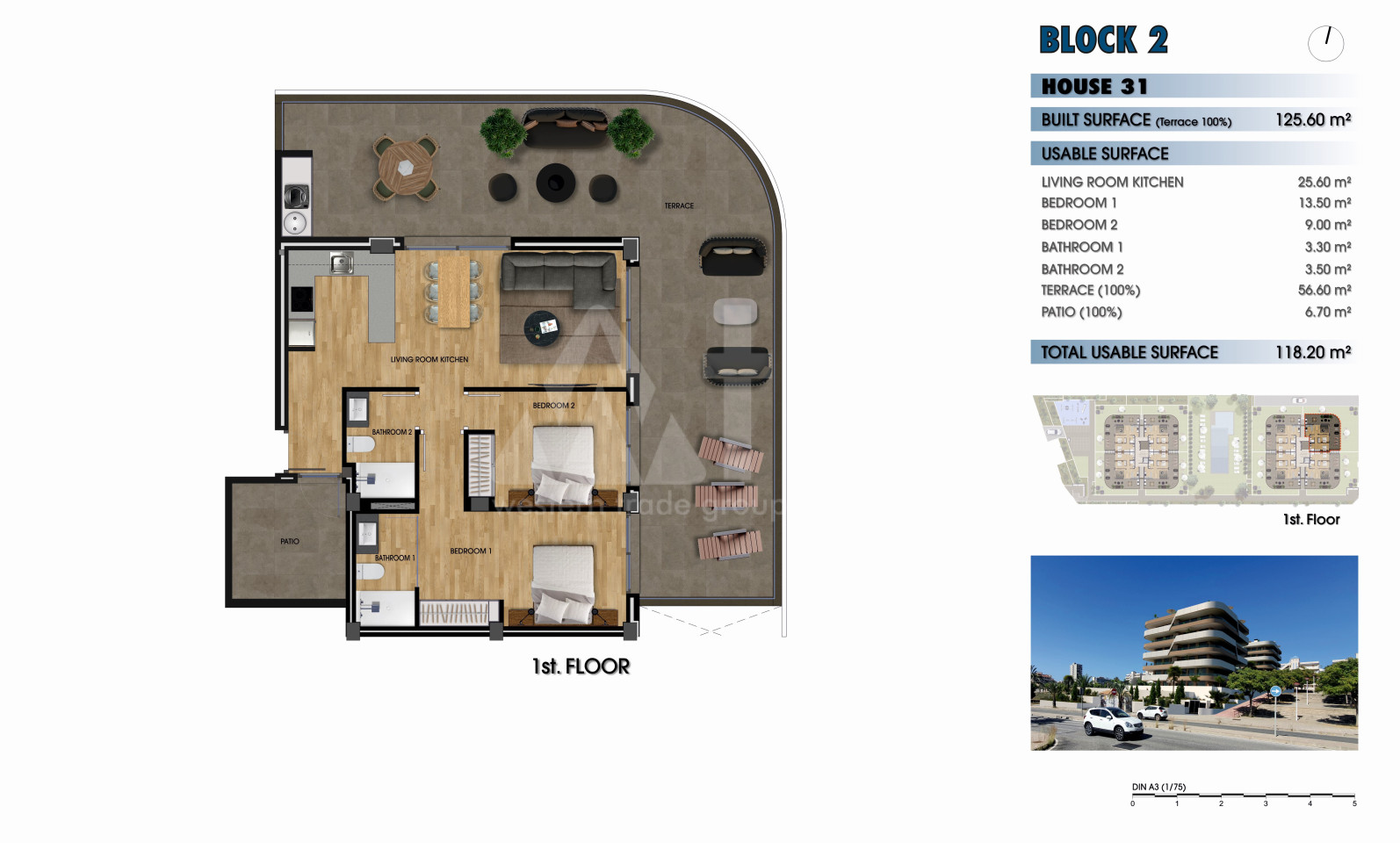 Apartament cu 2 dormitoare în Arenales del Sol - GM52402 - 1