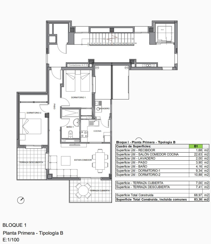 Apartament cu 2 dormitoare în Villajoyosa - MH52712 - 1