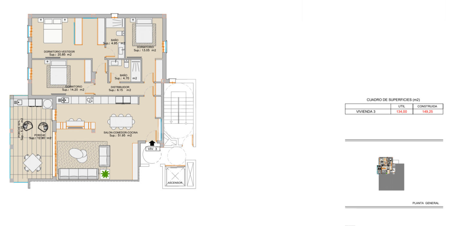 3 Schlafzimmer Appartement in Aguilas - ATI52787 - 1