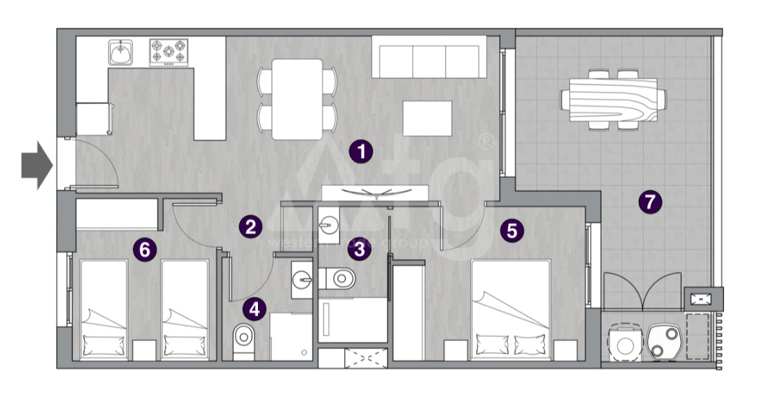 Apartament cu 2 dormitoare în La Mata - GD53183 - 1