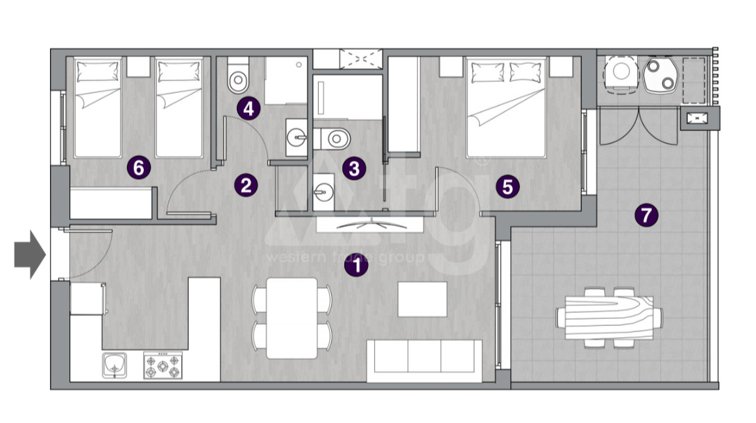 Apartament cu 2 dormitoare în La Mata - GD53184 - 1