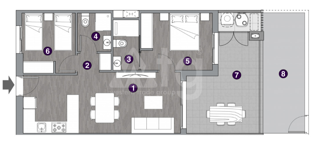 Apartament cu 2 dormitoare în La Mata - GD53189 - 1