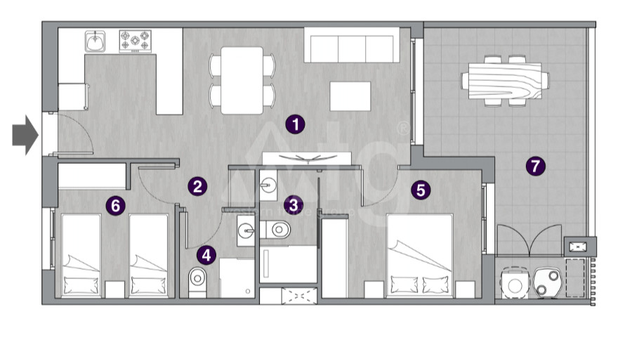 Apartament cu 2 dormitoare în La Mata - GD53195 - 1