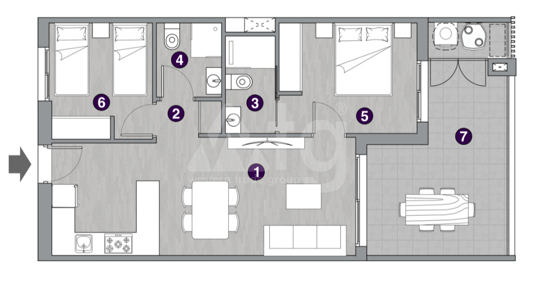 Apartament cu 2 dormitoare în La Mata - GD53206 - 1