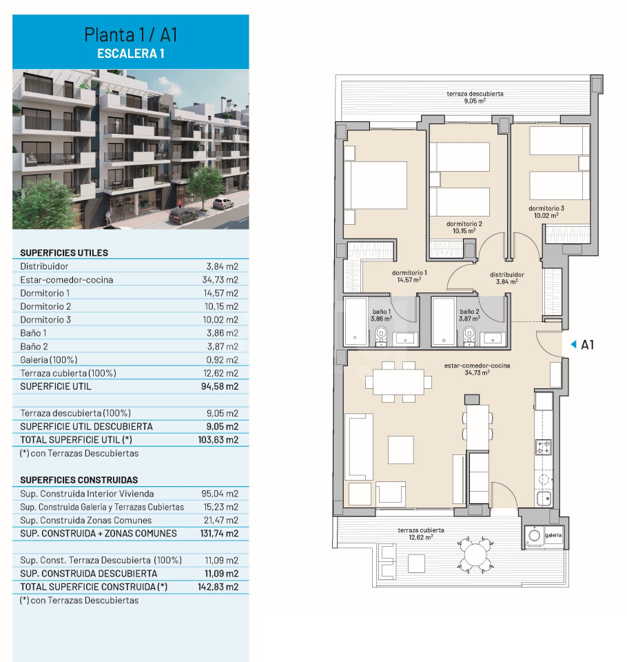 3 Schlafzimmer Appartement in El Campello - HI53219 - 1