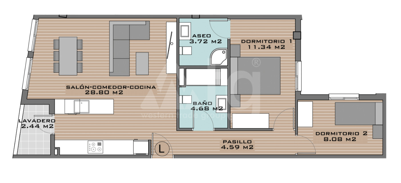 2 Schlafzimmer Appartement in Algorfa - DTS53341 - 1