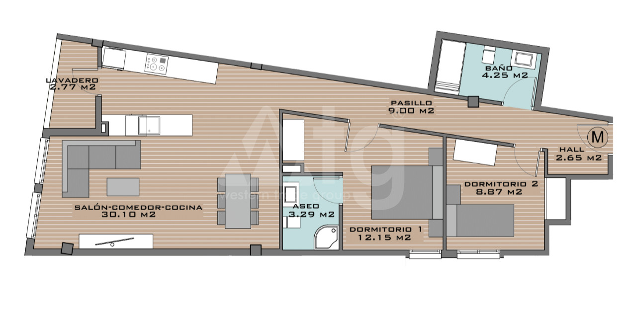 Apartament cu 2 dormitoare în Algorfa - DTS53342 - 1