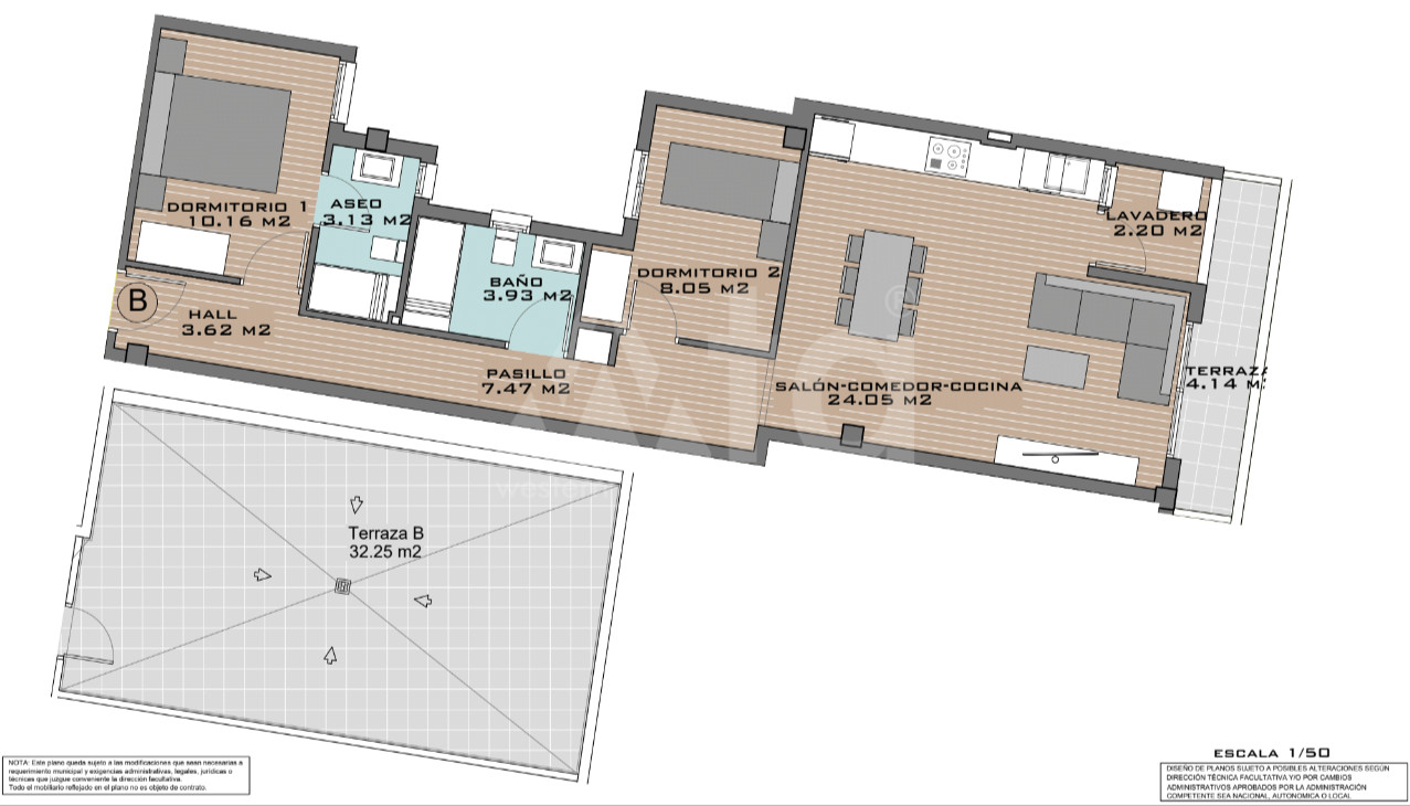 Penthouse cu 2 dormitoare în Algorfa - DTS53346 - 1