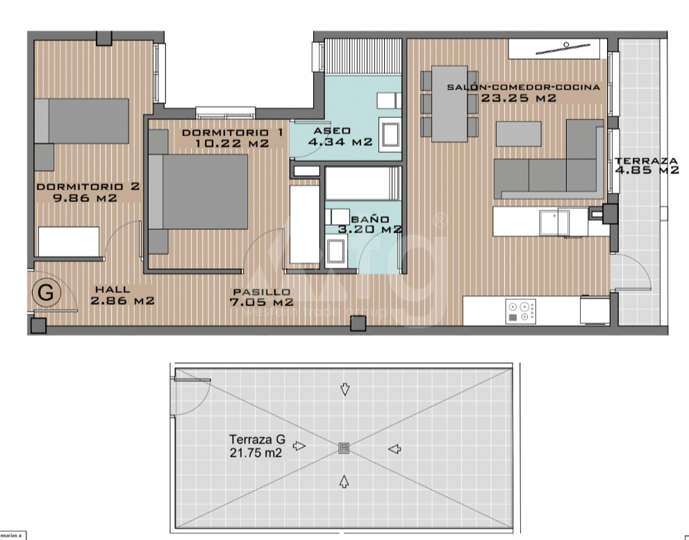 Penthouse de 2 chambres à Algorfa - DTS53351 - 1