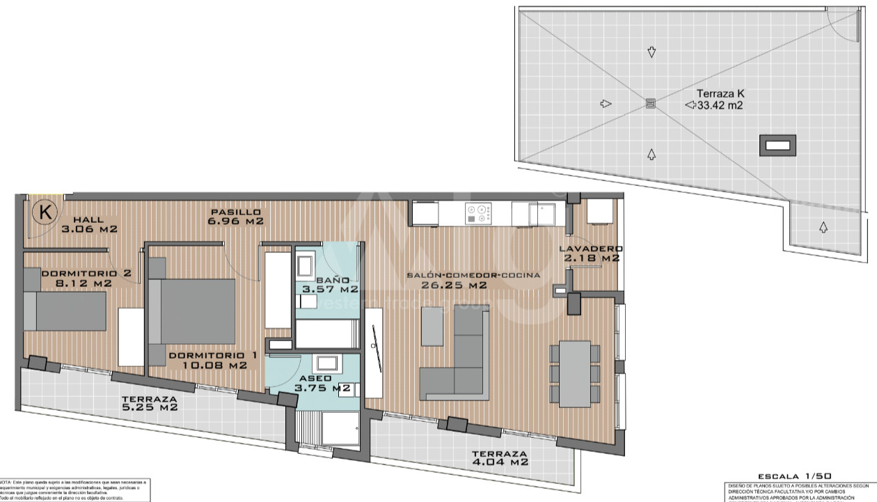 Penthouse cu 2 dormitoare în Algorfa - DTS53355 - 1