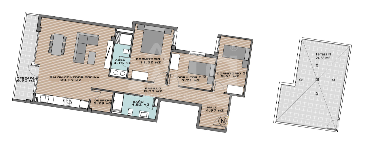 3 Schlafzimmer Penthouse-Wohnung in Algorfa - DTS53358 - 1
