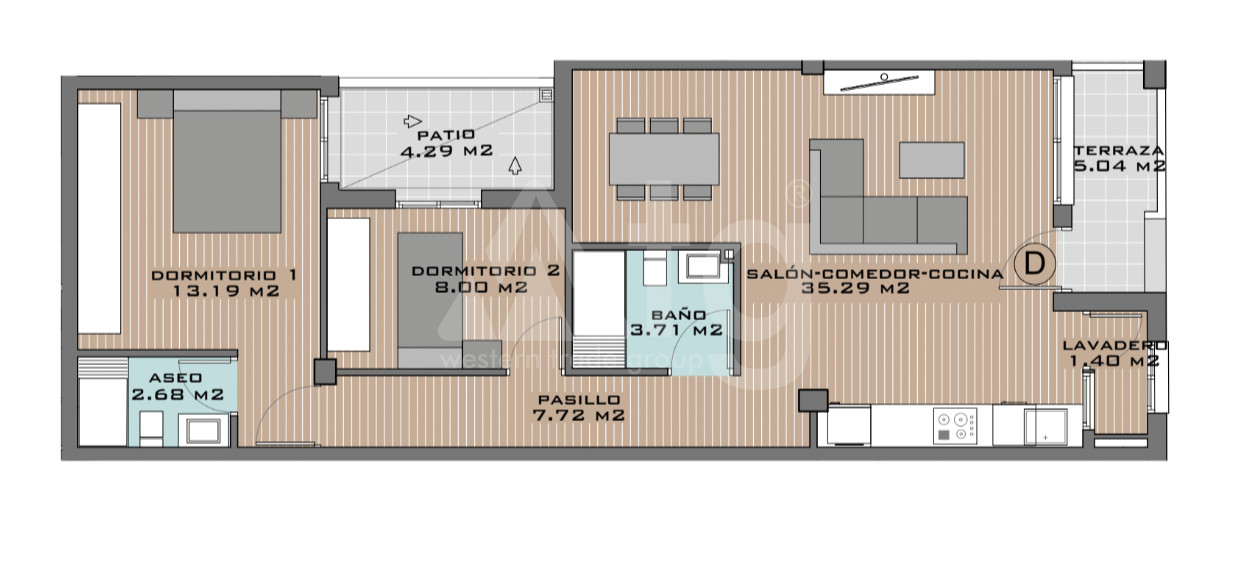Appartement de 2 chambres à Algorfa - DTS53363 - 1