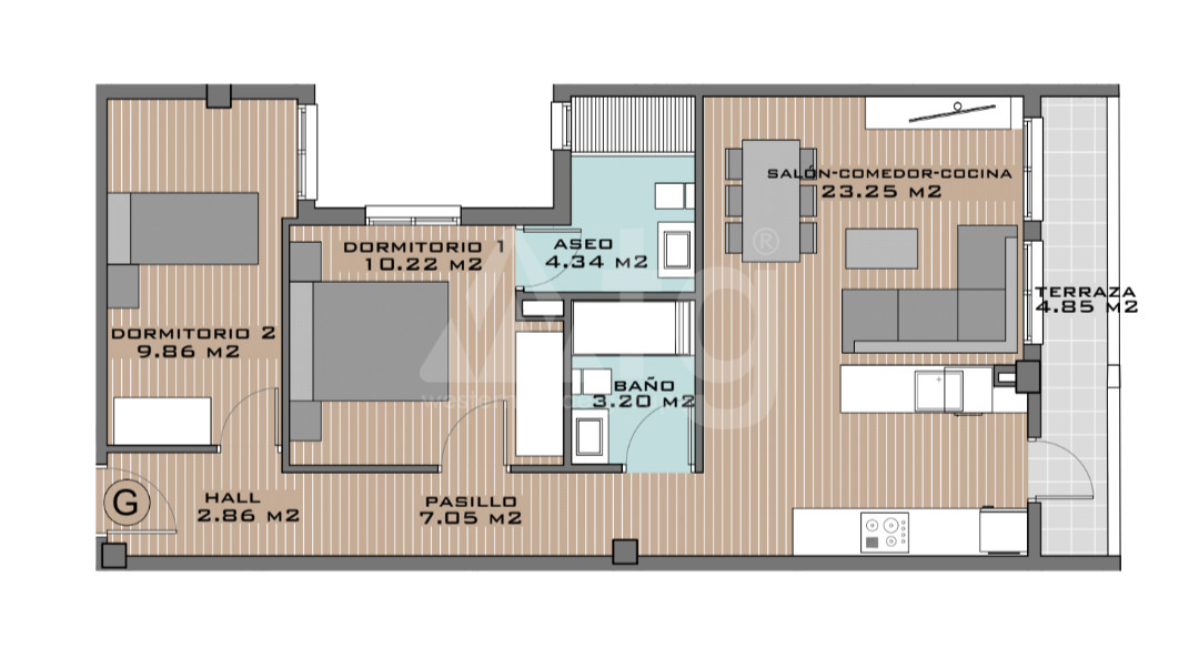 2 bedroom Apartment in Algorfa - DTS53378 - 1