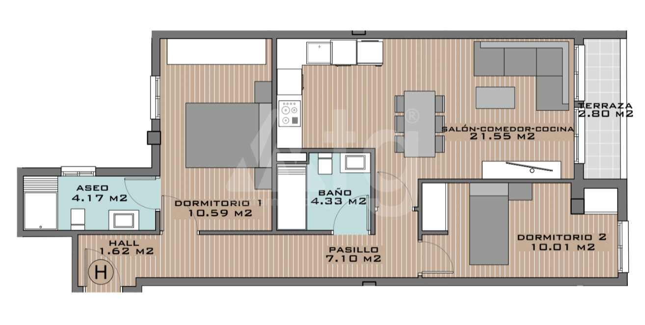 Appartement de 2 chambres à Algorfa - DTS53379 - 1