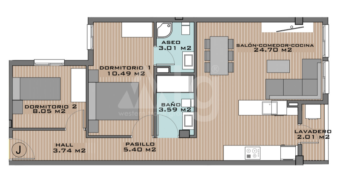 Апартаменты в Альгорфа, 2 спальни - DTS53381 - 1
