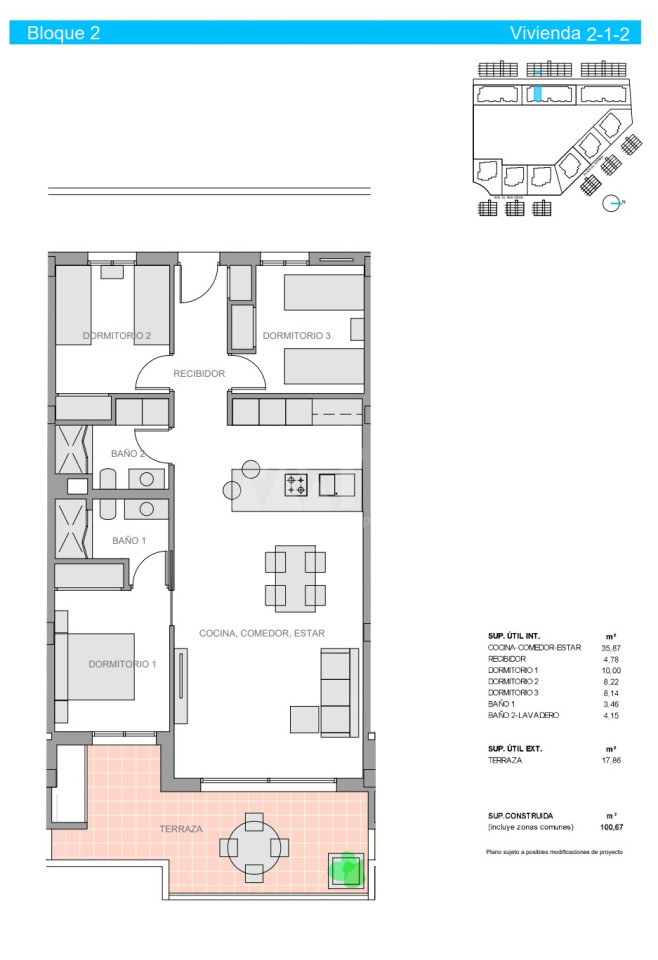 Апартаменты в Гуардамар дель Сегура, 3 спальни - NS53516 - 1