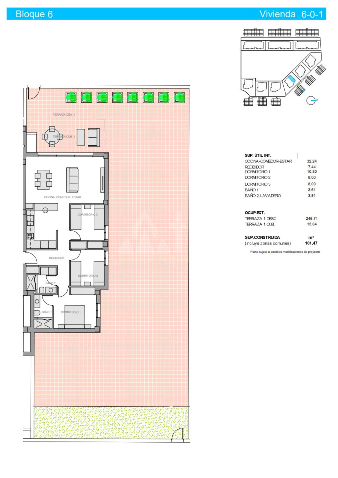 Апартамент в Гуардамар дель Сегура, 3 спальні - NS53548 - 1