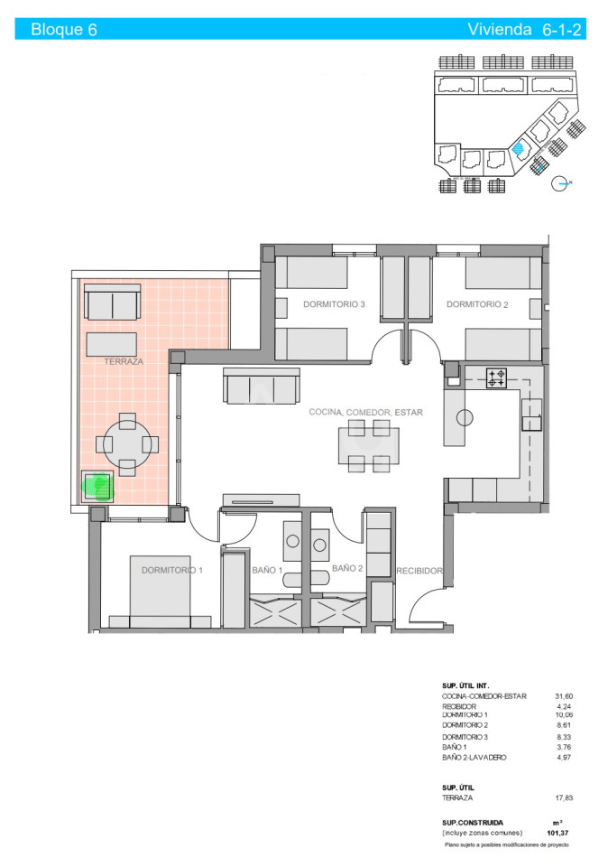 Apartament cu 3 dormitoare în Guardamar del Segura - NS53554 - 1