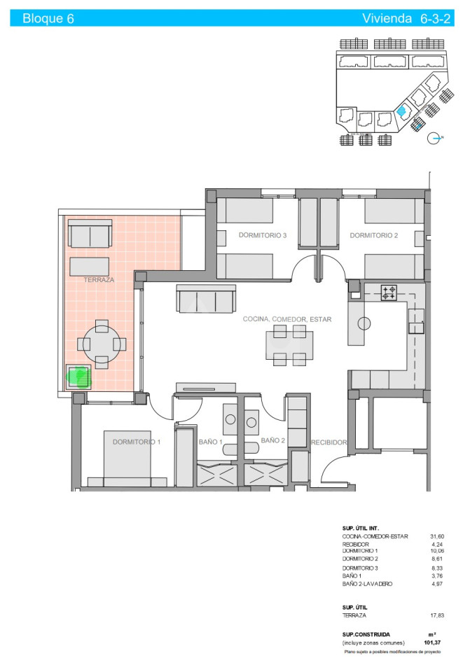 Apartament cu 3 dormitoare în Guardamar del Segura - NS53568 - 1