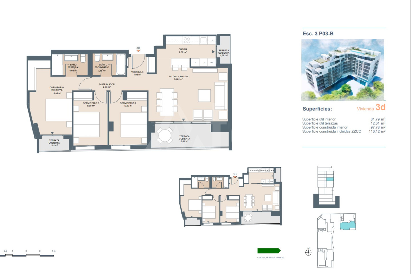 Appartement de 3 chambres à Alicante - AEH53676 - 1