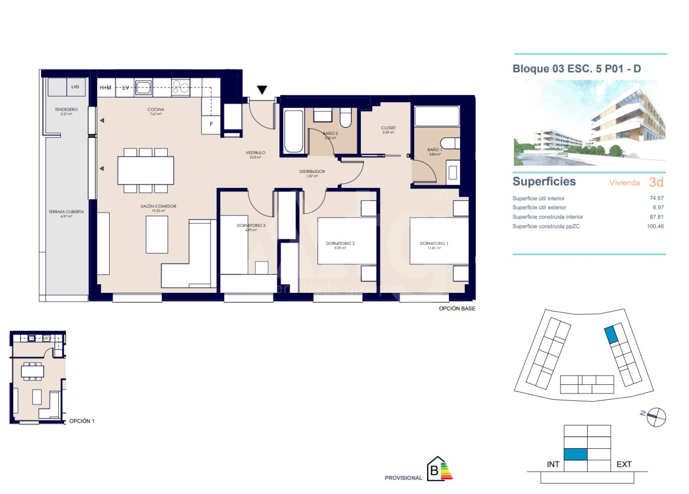 Appartement de 3 chambres à San Juan de Alicante - AEH53683 - 1