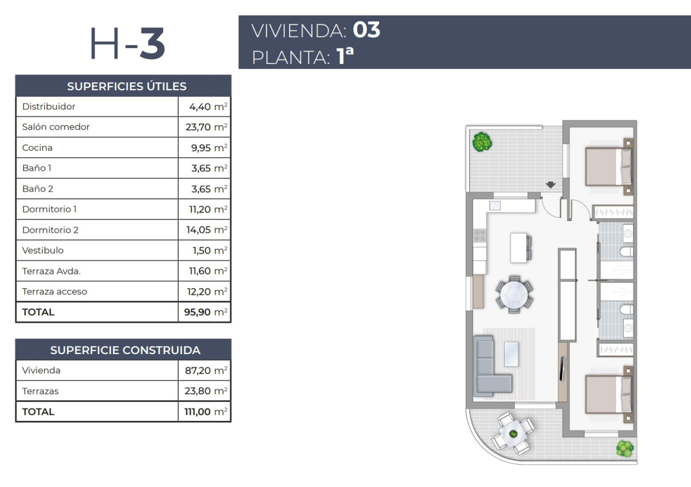 Apartamento de 2 habitaciones en Torrevieja - TR53899 - 1
