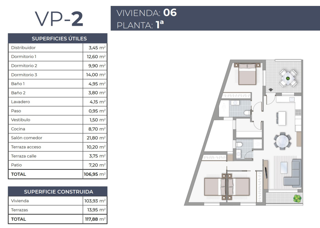 Apartament cu 3 dormitoare în Torrevieja - TR53902 - 1