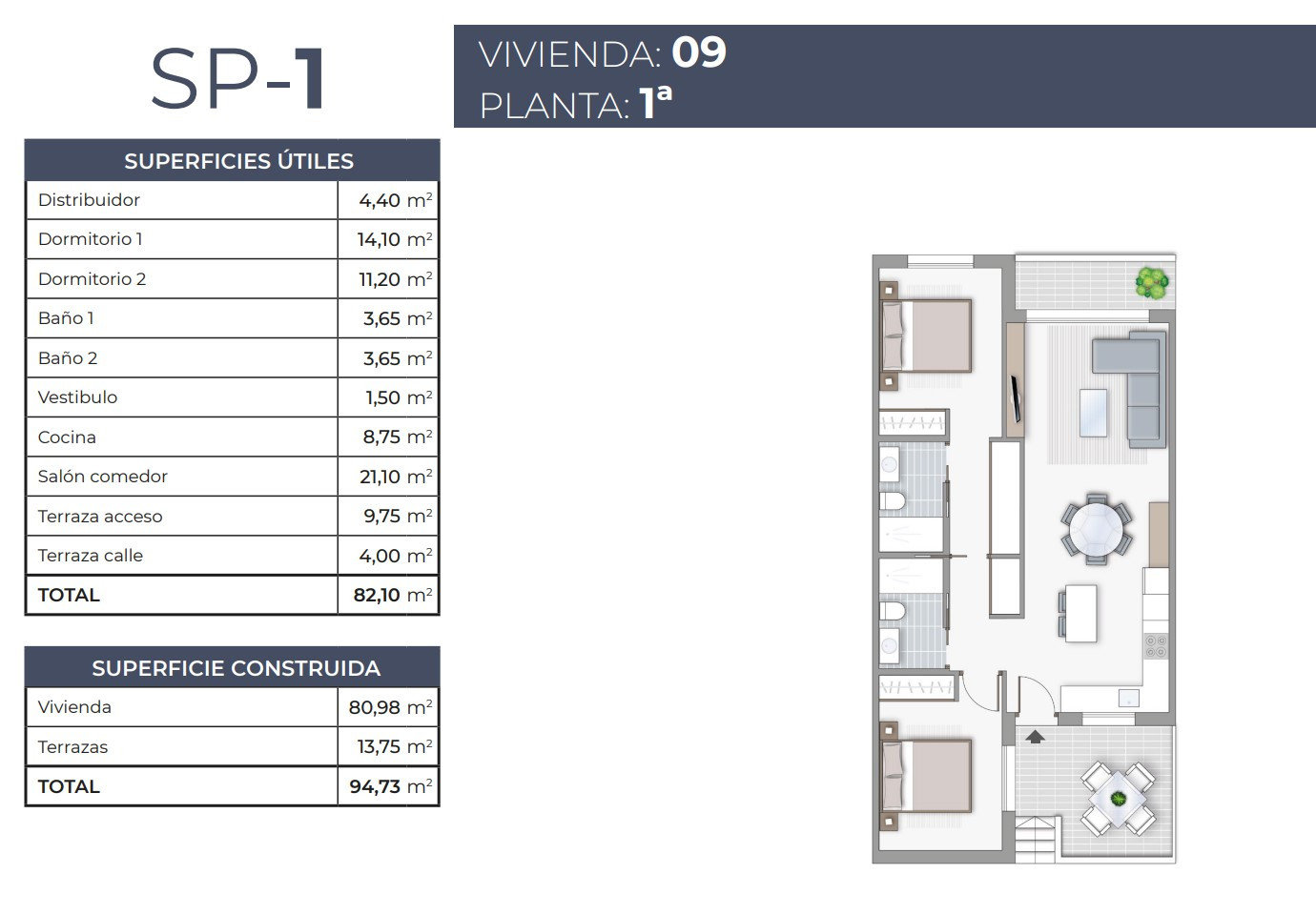 Apartamento de 2 habitaciones en Torrevieja - TR53904 - 1