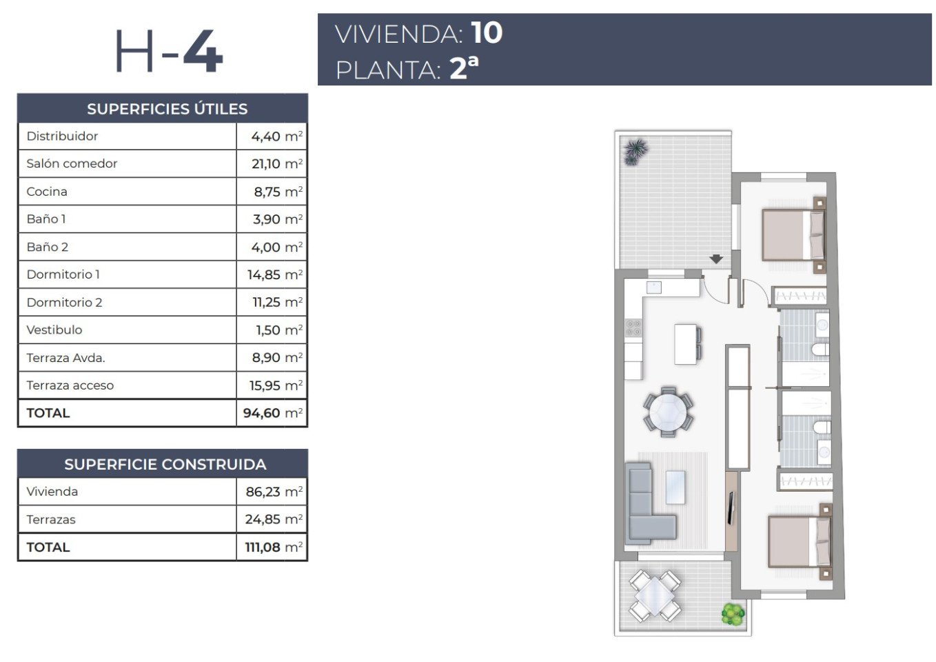 Apartament cu 2 dormitoare în Torrevieja - TR53905 - 1