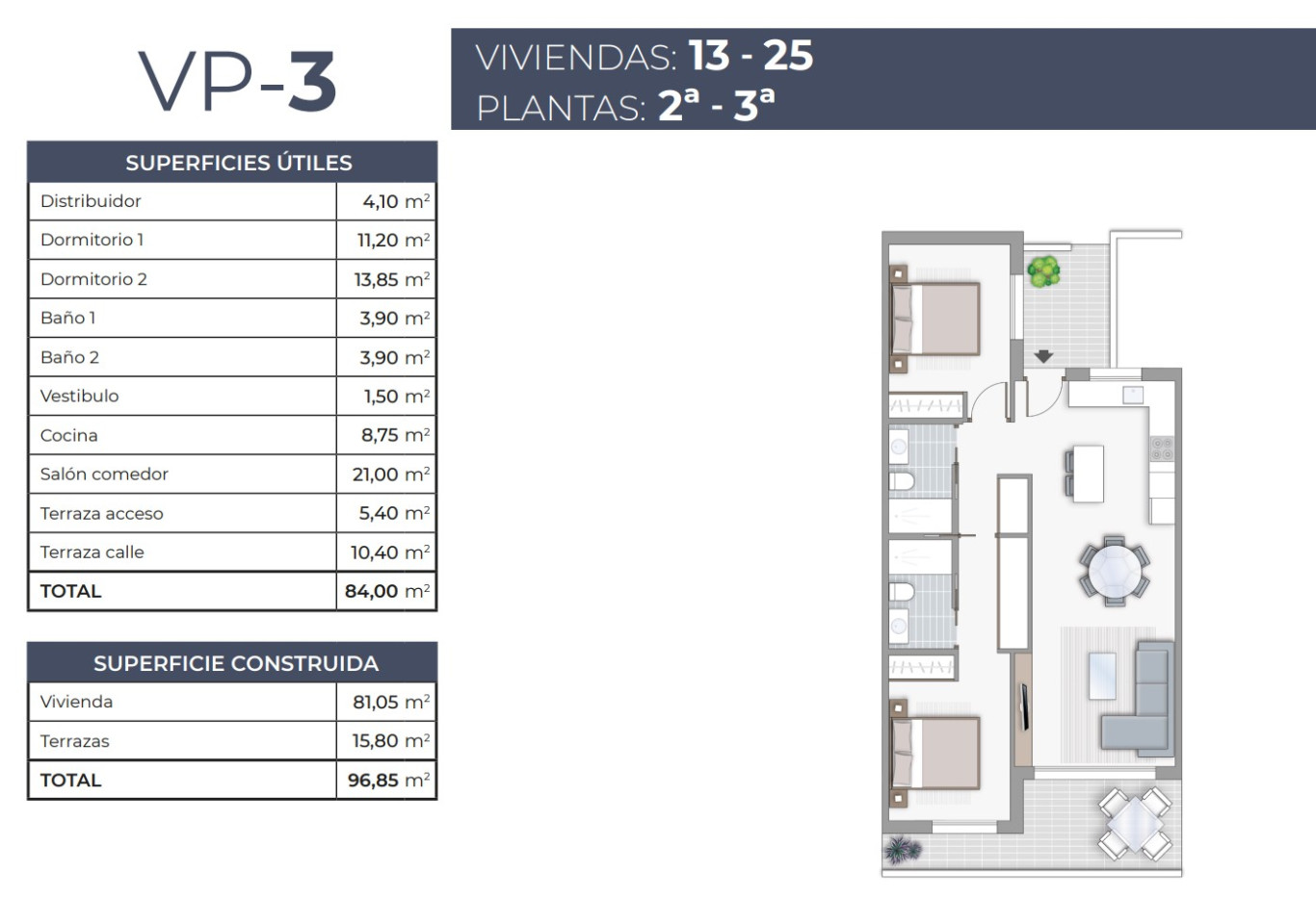 Apartament cu 2 dormitoare în Torrevieja - TR53915 - 1