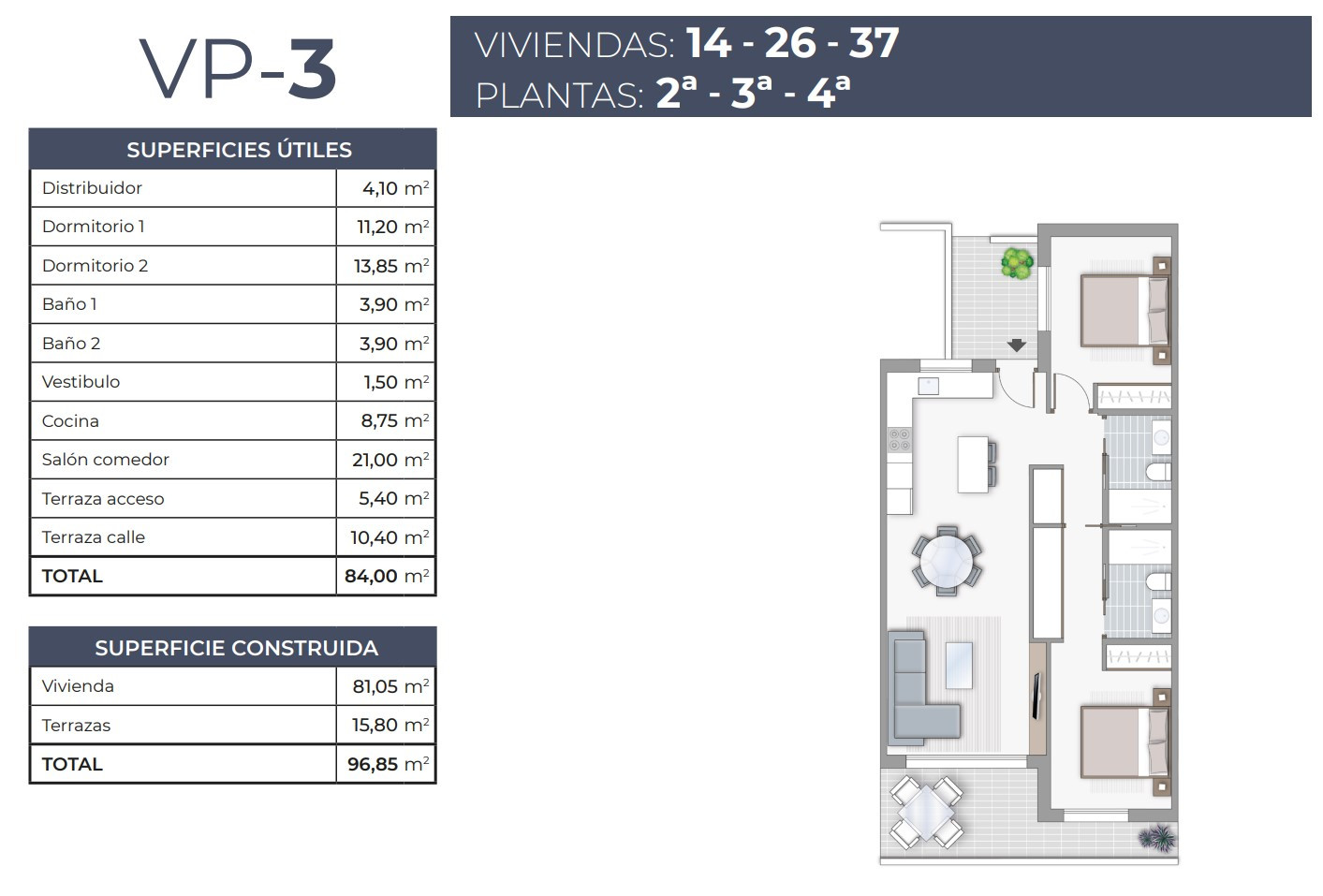 Apartamento de 2 habitaciones en Torrevieja - TR53918 - 1
