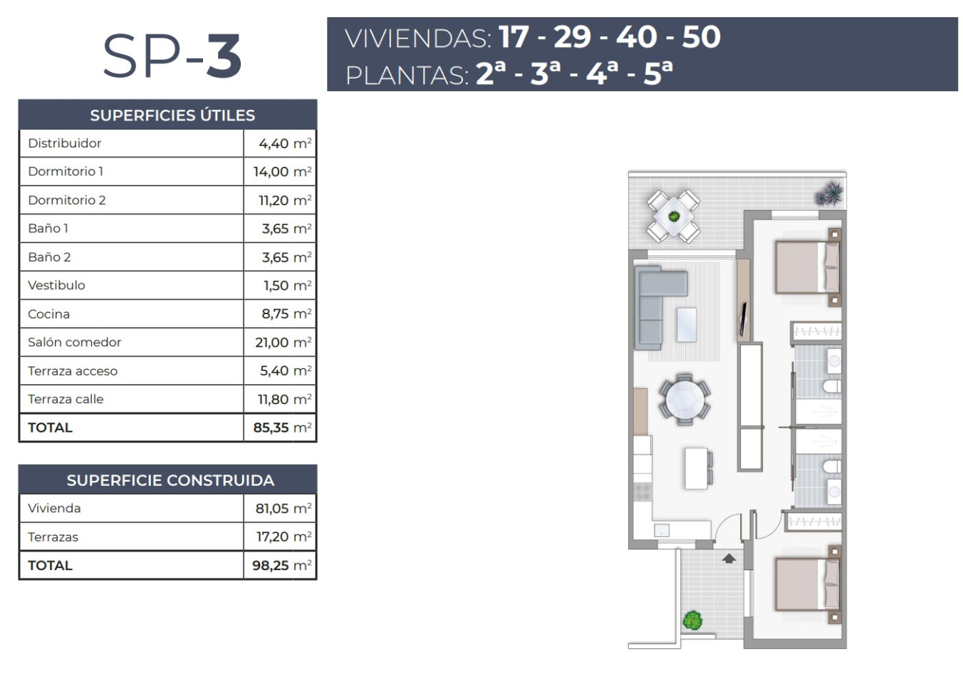 Appartement de 2 chambres à Torrevieja - TR53945 - 1