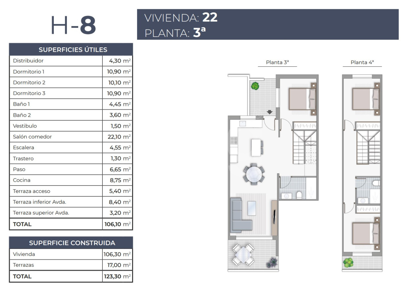 Duplex de 3 chambres à Torrevieja - TR53960 - 1