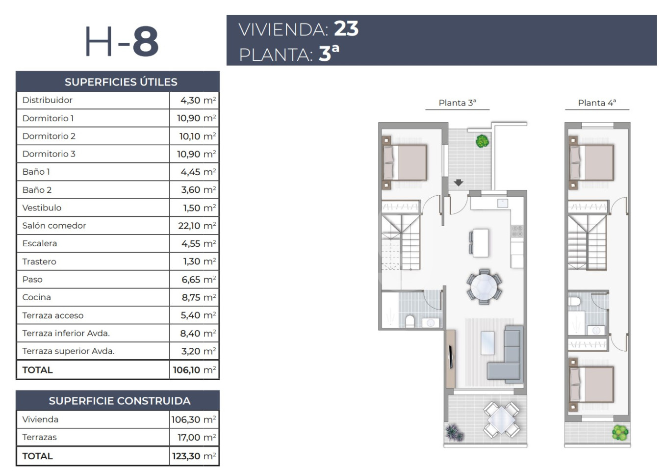 3 Schlafzimmer Doppelhaus in Torrevieja - TR53961 - 1