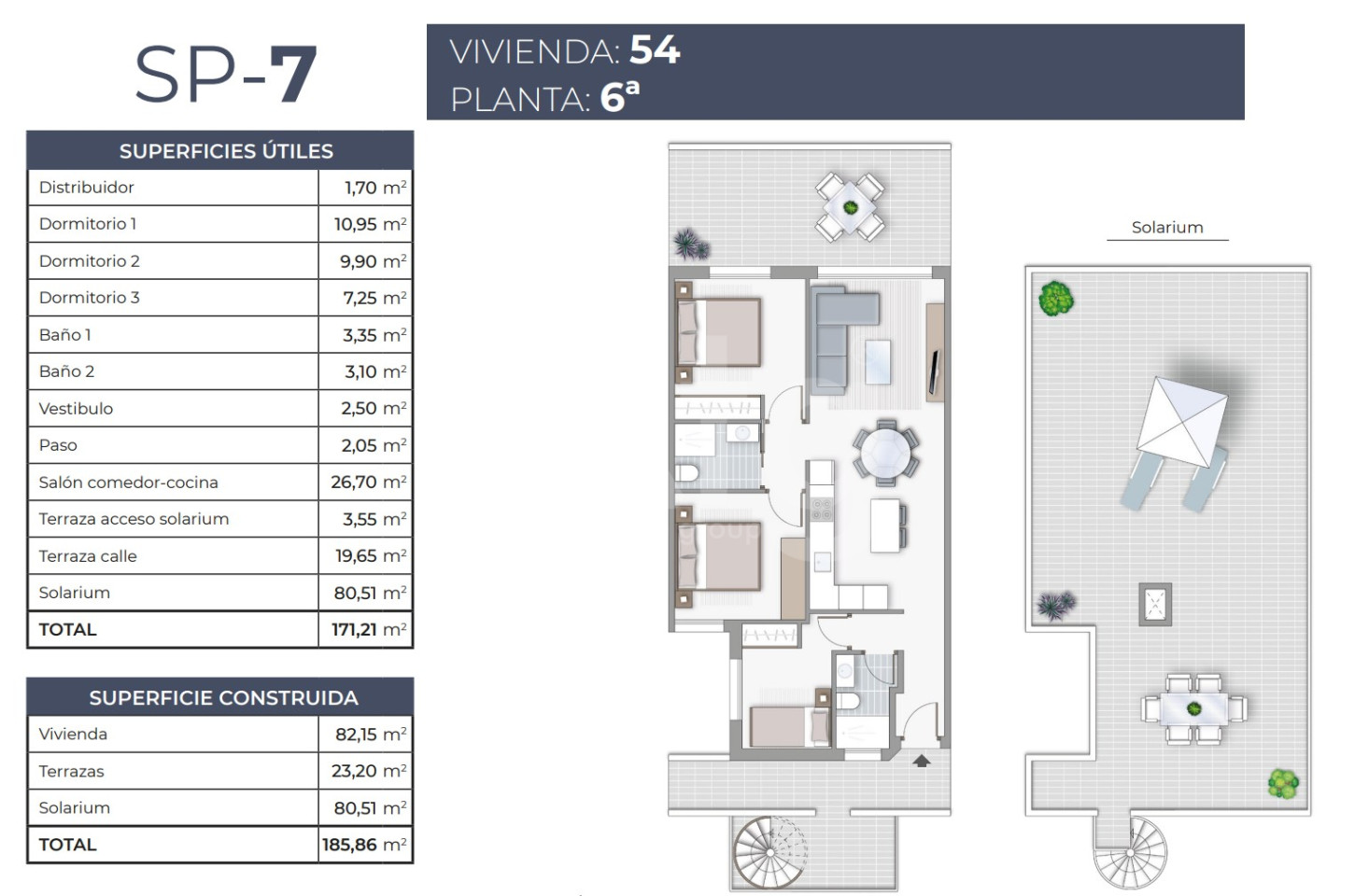 3 Schlafzimmer Penthouse-Wohnung in Torrevieja - TR53992 - 1