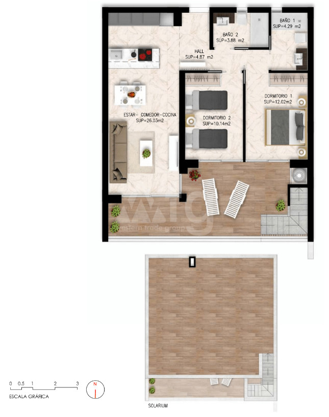 2 Schlafzimmer Penthouse-Wohnung in Playa Flamenca - DI54167 - 1