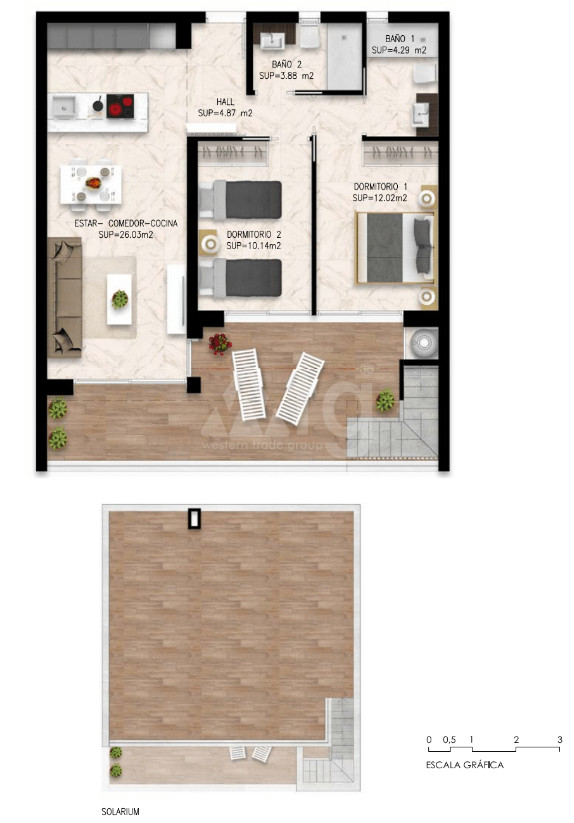 2 Schlafzimmer Penthouse-Wohnung in Playa Flamenca - DI54189 - 1