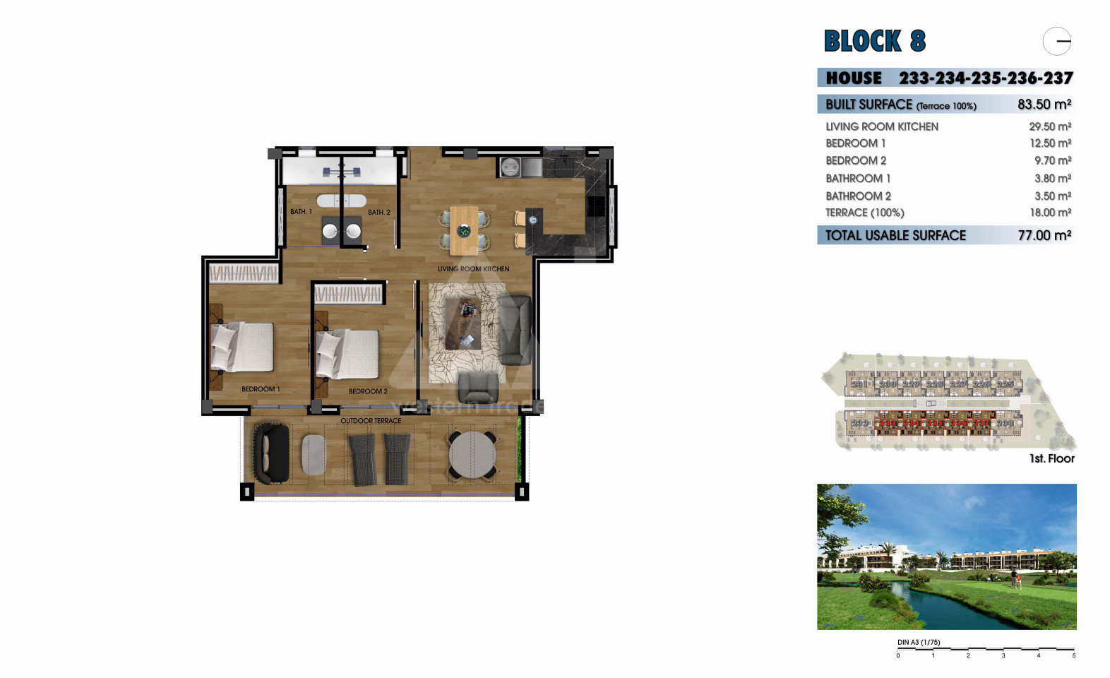 Apartament cu 2 dormitoare în Los Alcázares - GM54343 - 1